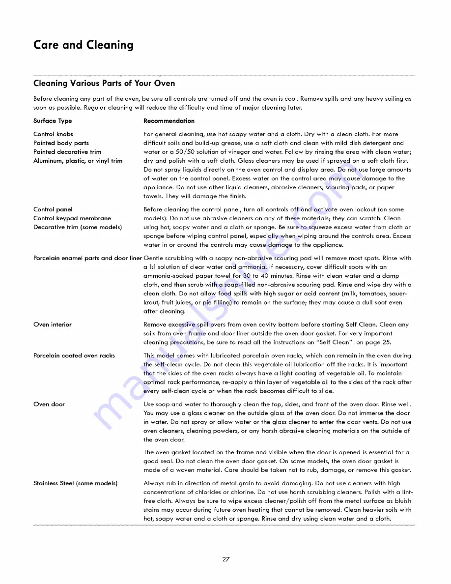 Kenmore 790.4834 Series Use & Care Manual Download Page 27