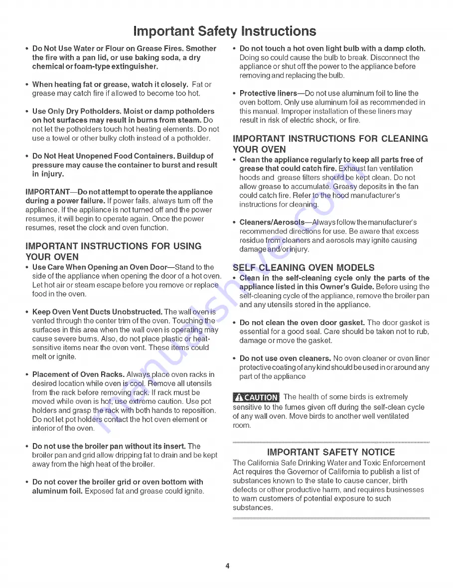 Kenmore 790. 4907 Series Use & Care Manual Download Page 4