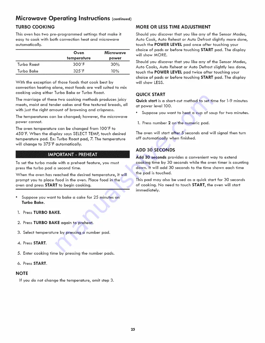 Kenmore 790.4911 Series Use & Care Manual Download Page 25