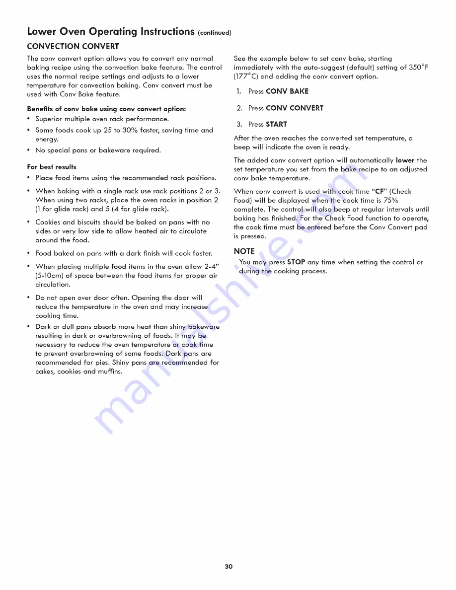 Kenmore 790.4911 Series Use & Care Manual Download Page 30