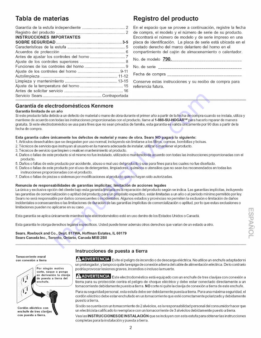 Kenmore 790.7134 Series Use & Care Manual Download Page 17