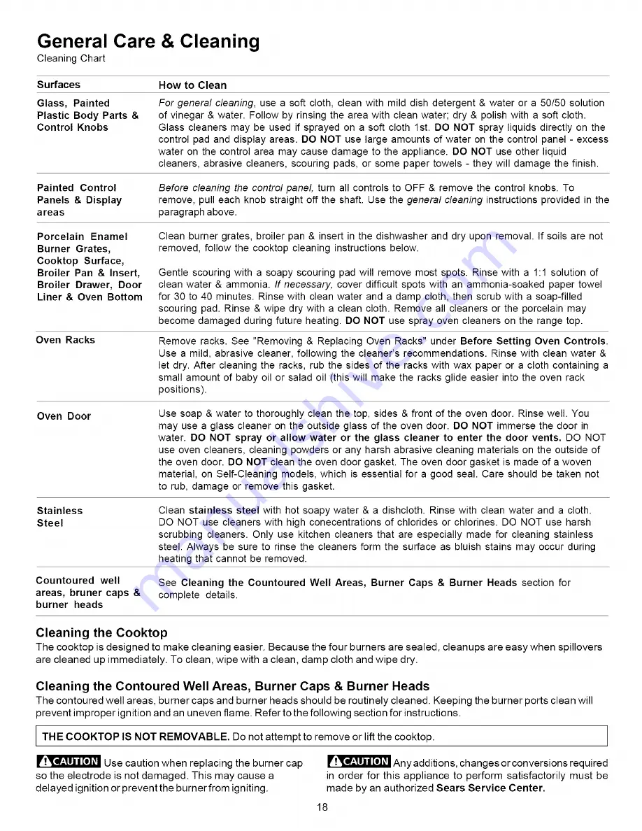 Kenmore 790.7877 Series Use & Care Manual Download Page 18