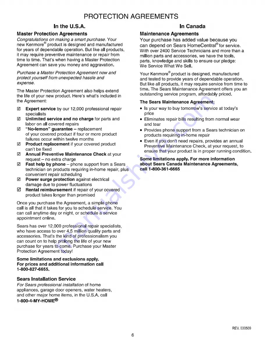 Kenmore 790.7880 Series Use & Care Manual Download Page 6