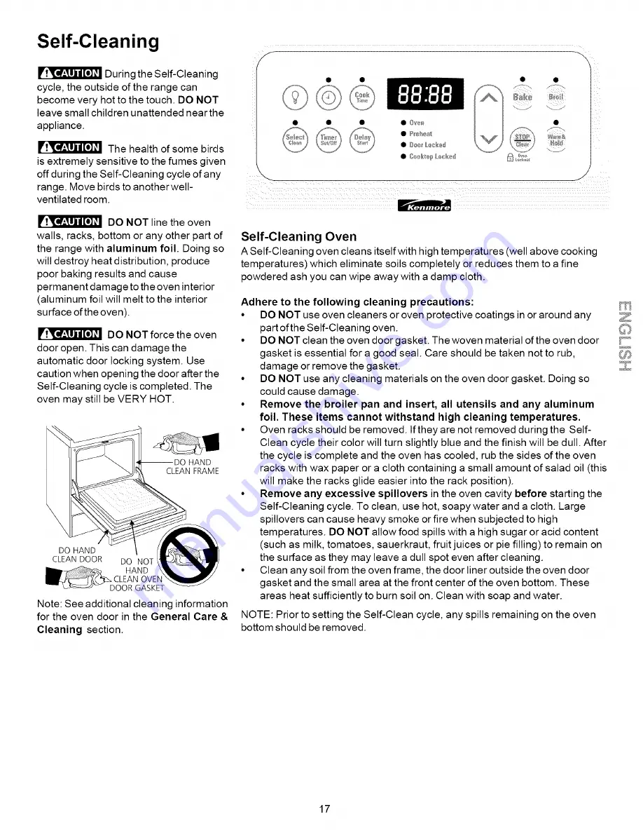 Kenmore 790.7880 Series Use & Care Manual Download Page 17