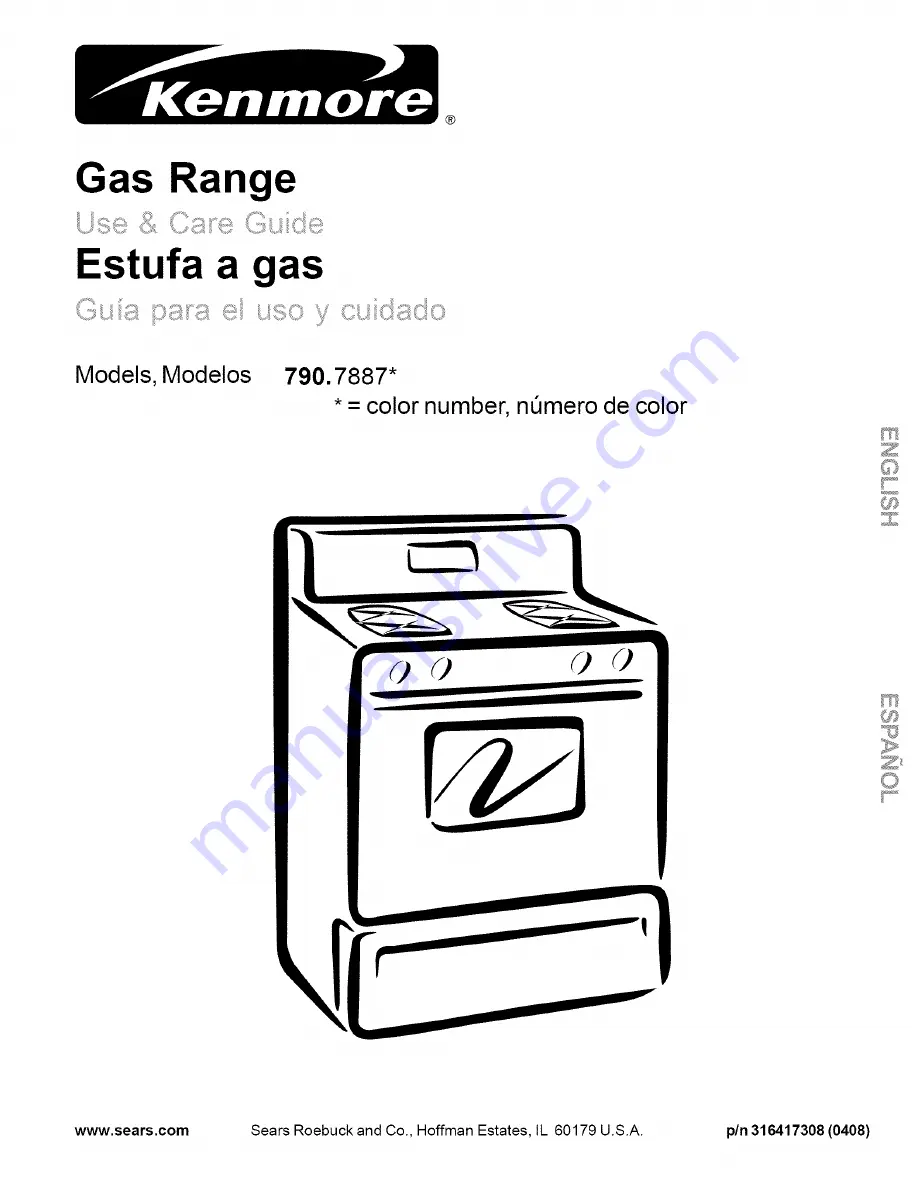 Kenmore 790.7887 Series Use & Care Manual Download Page 1