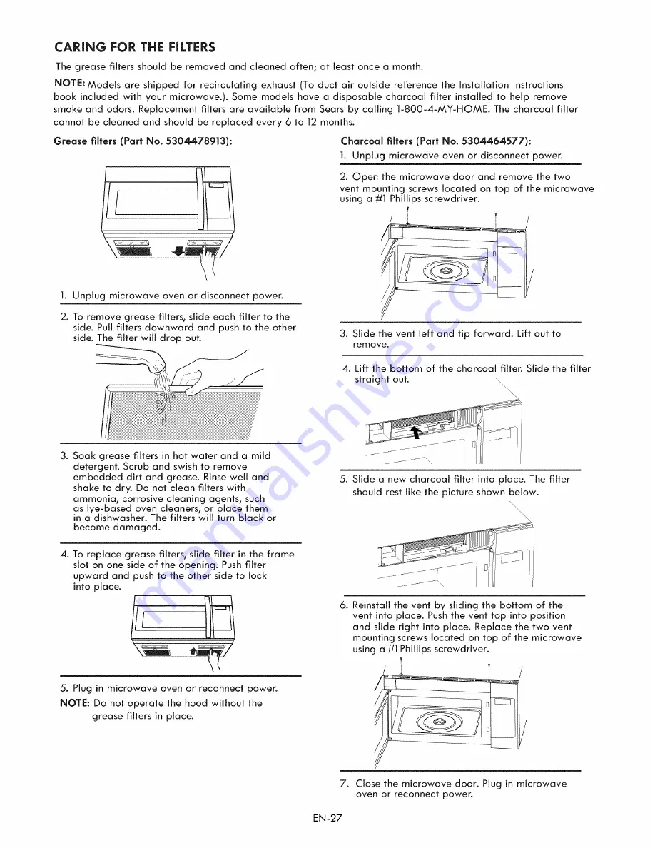 Kenmore 790.8032 Use & Care Manual Download Page 27