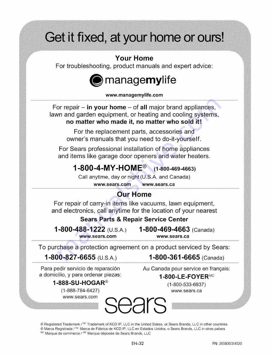 Kenmore 790.8035 Use & Care Manual Download Page 32