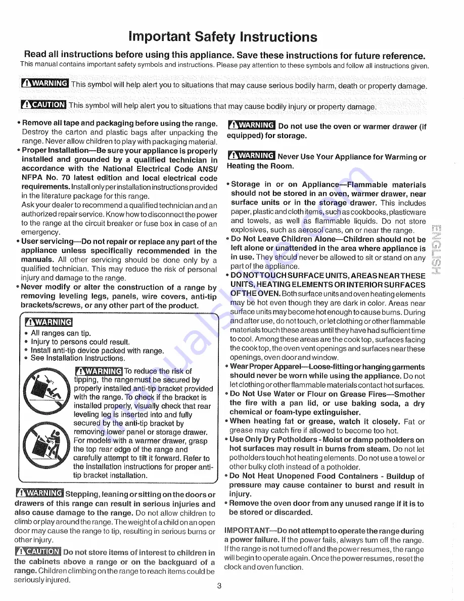 Kenmore 790.9092 Series Use & Care Manual Download Page 3