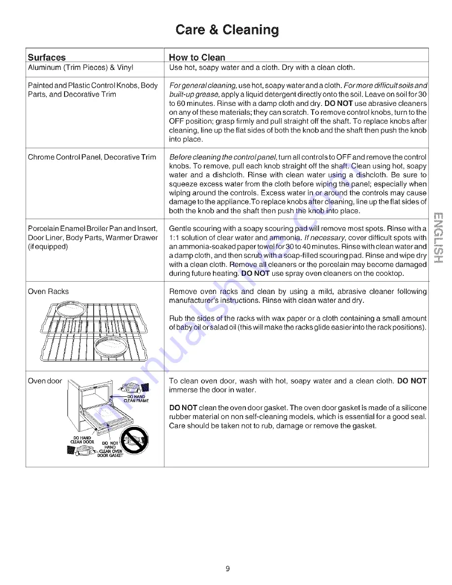 Kenmore 790.91010 Use And Care Manual Download Page 9