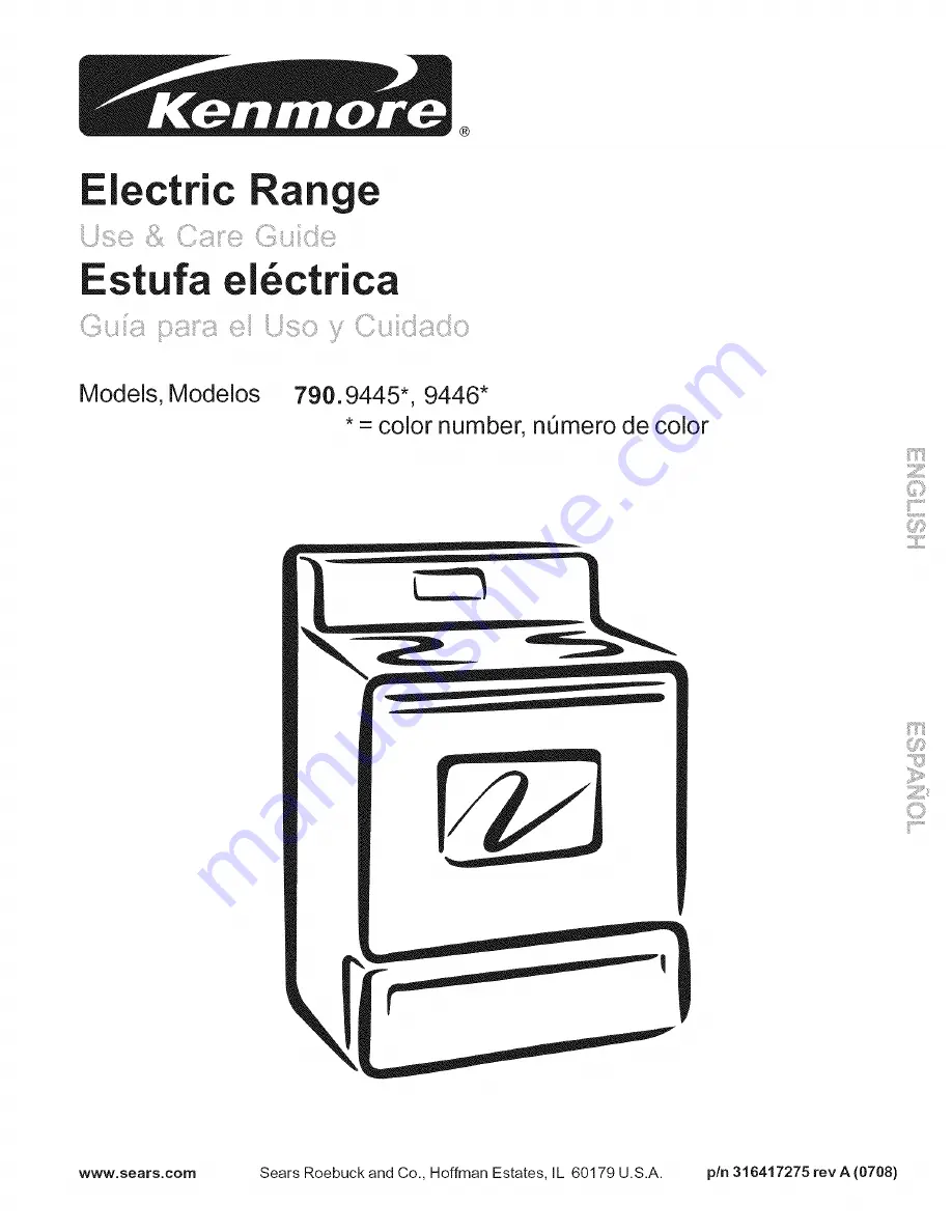 Kenmore 790.9445 Use & Care Manual Download Page 1