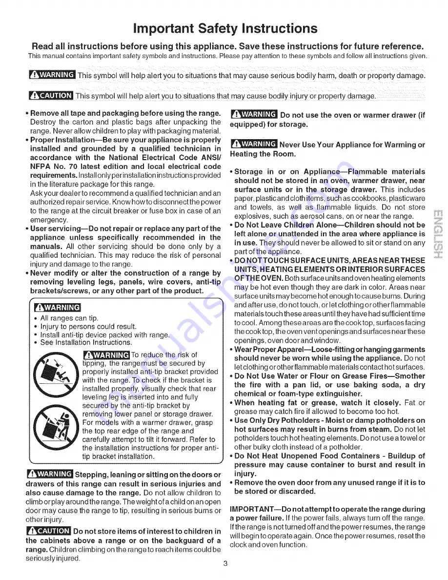 Kenmore 790.96 Use & Care Manual Download Page 3