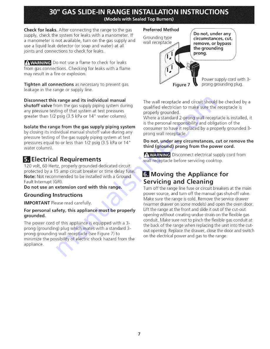 Kenmore 79031042803 Installation Instructions Manual Download Page 7