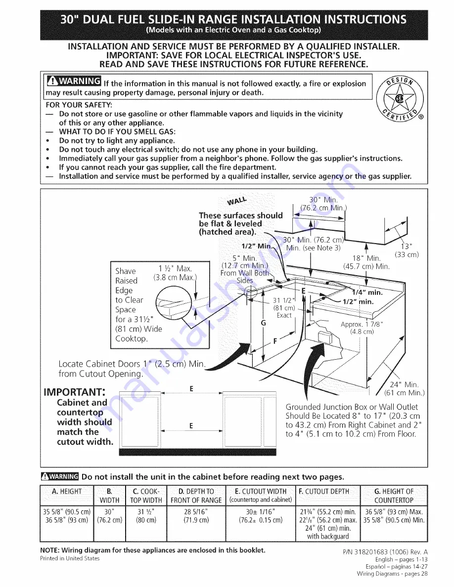 Kenmore 79041032803 Installation Instructions Manual Download Page 1