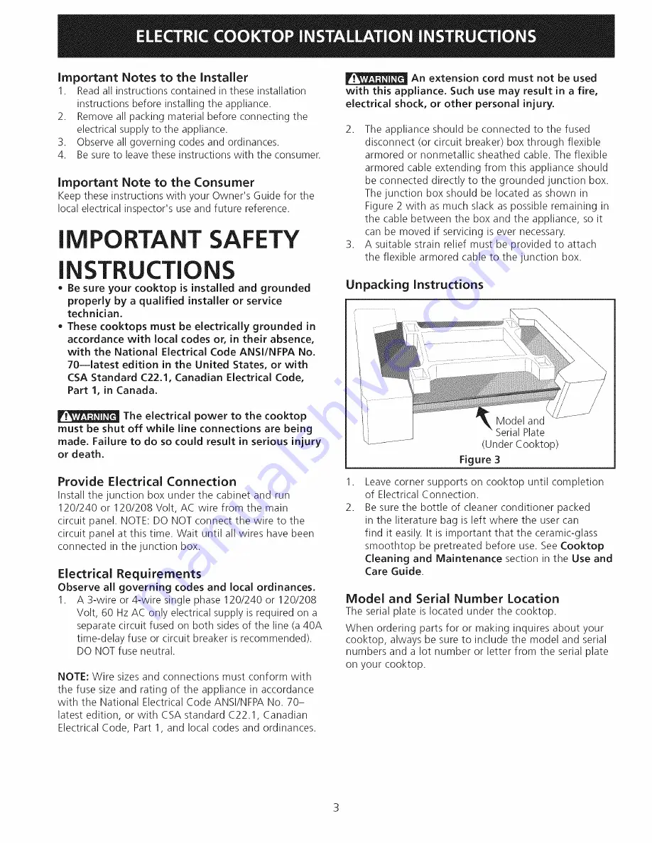 Kenmore 79045119410 Installation Instructions Manual Download Page 3