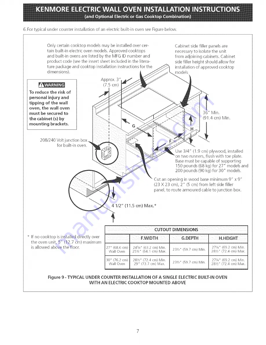 Kenmore 79047882 Installation Instructions Manual Download Page 7