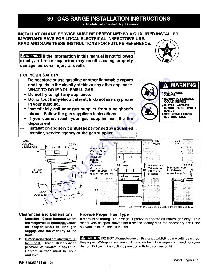 Kenmore 79075602104 Скачать руководство пользователя страница 1