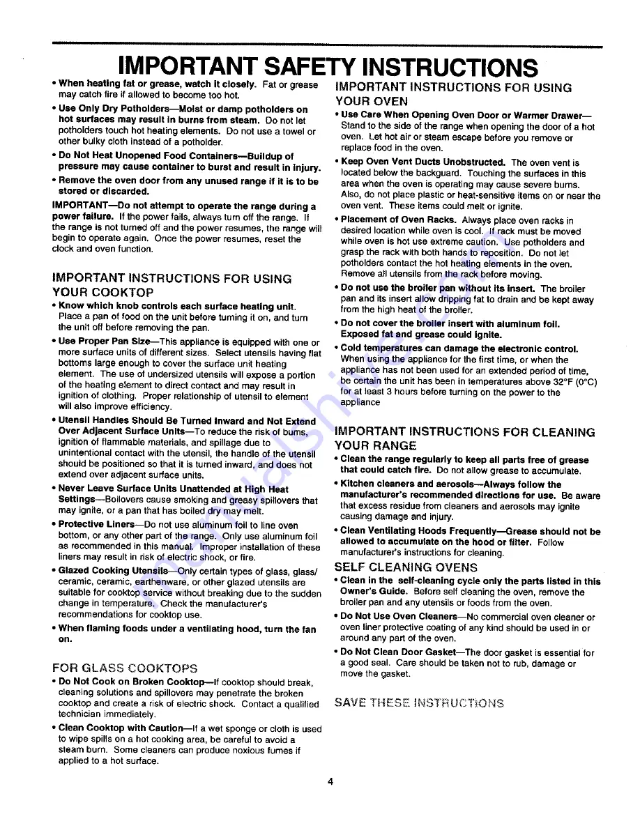 Kenmore 79095651000 Use & Care Manual Download Page 4