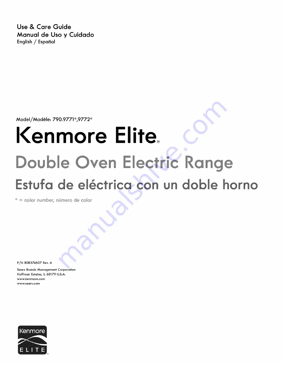 Kenmore 79097713410 Use & Care Manual Download Page 1