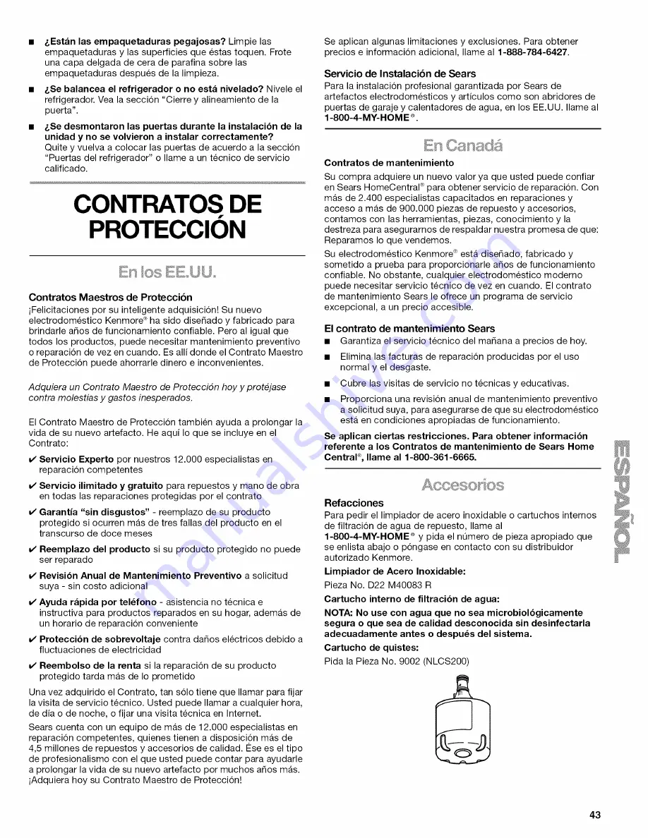 Kenmore 7930 Use And Care Manual Download Page 43