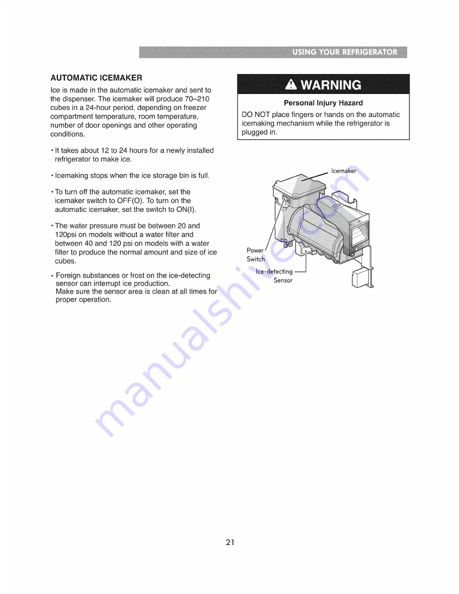 Kenmore 795.70332410 Use & Care Gude Download Page 21