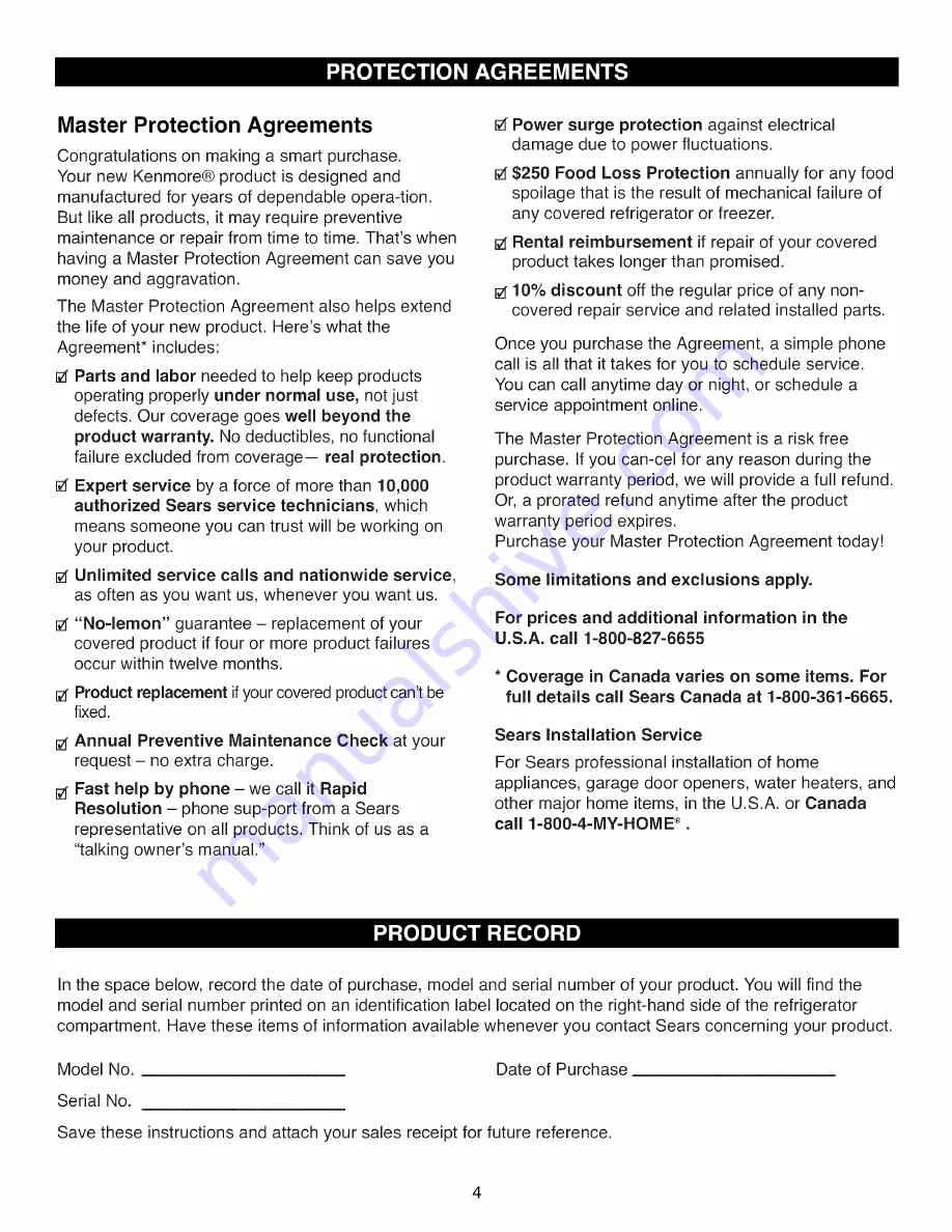 Kenmore 795.71053014 Use & Care Manual Download Page 4