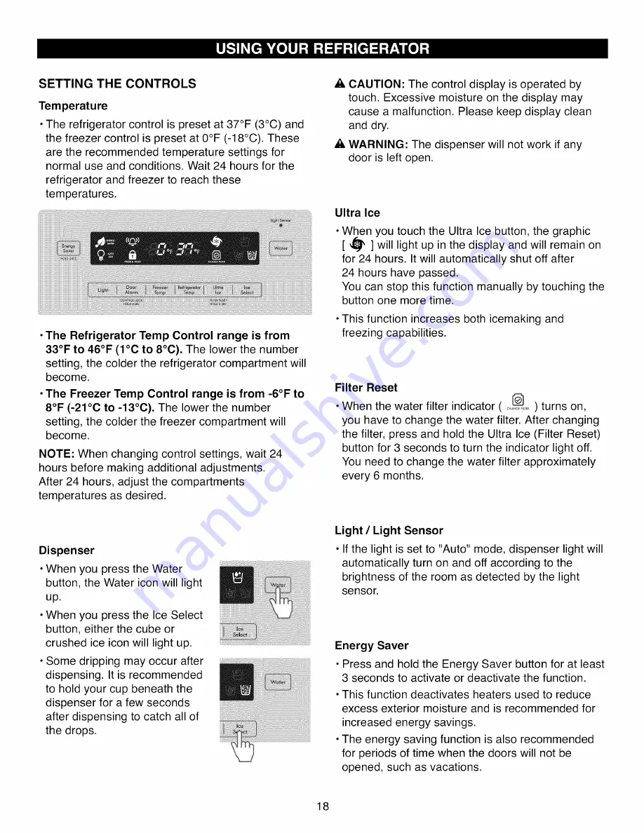 Kenmore 795.71053014 Use & Care Manual Download Page 18