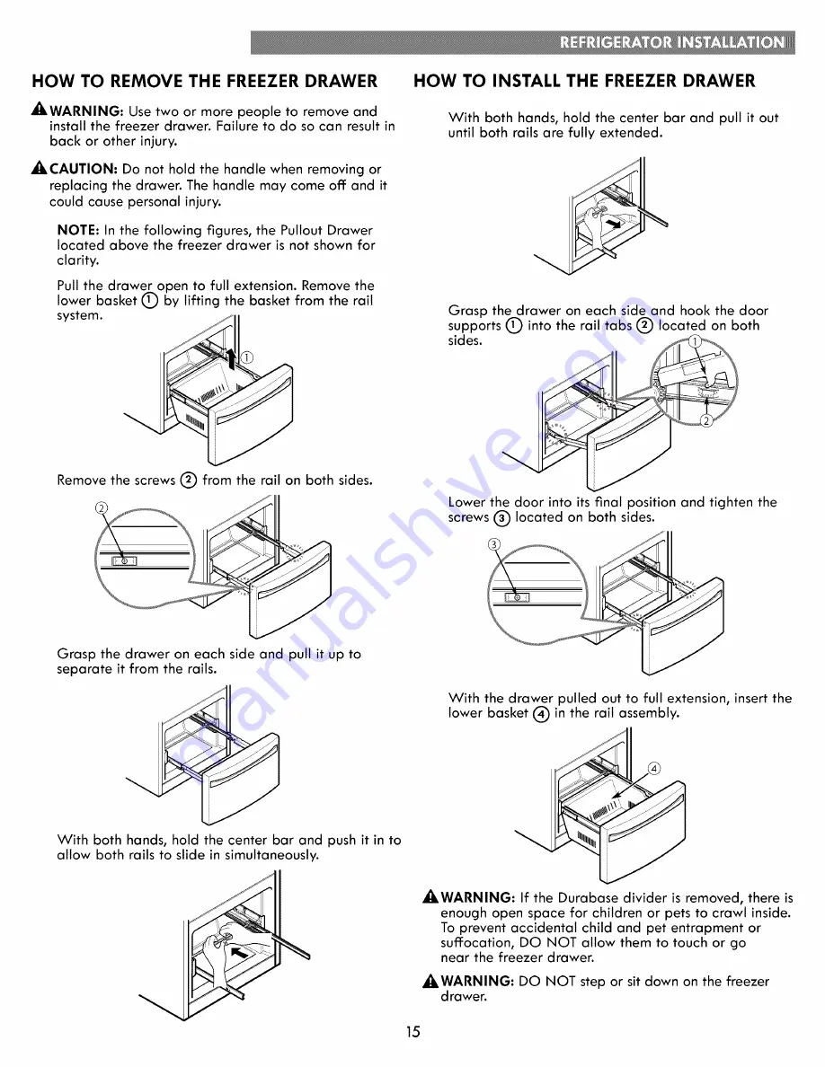 Kenmore 795.7303 Series Use & Care Manual Download Page 15