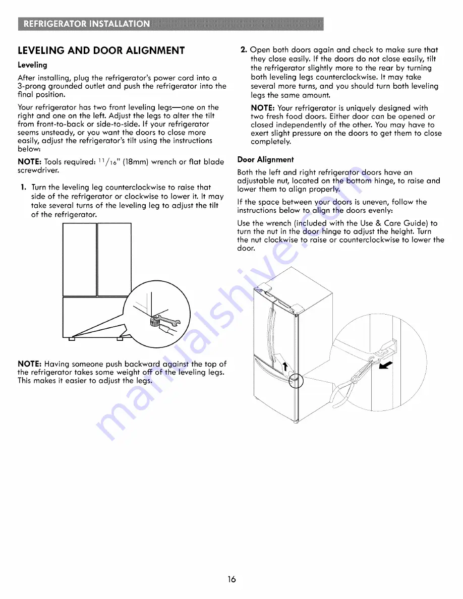 Kenmore 795.7303 Series Use & Care Manual Download Page 16