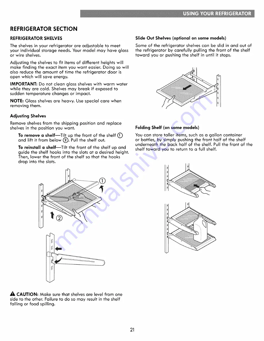 Kenmore 795.7303 Series Use & Care Manual Download Page 21