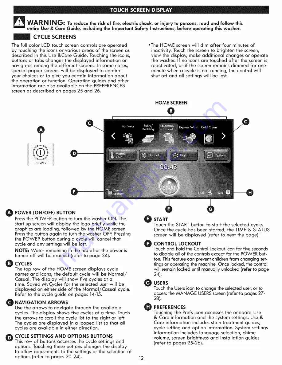 Kenmore 796.2947 Series Use & Care Manual Download Page 12