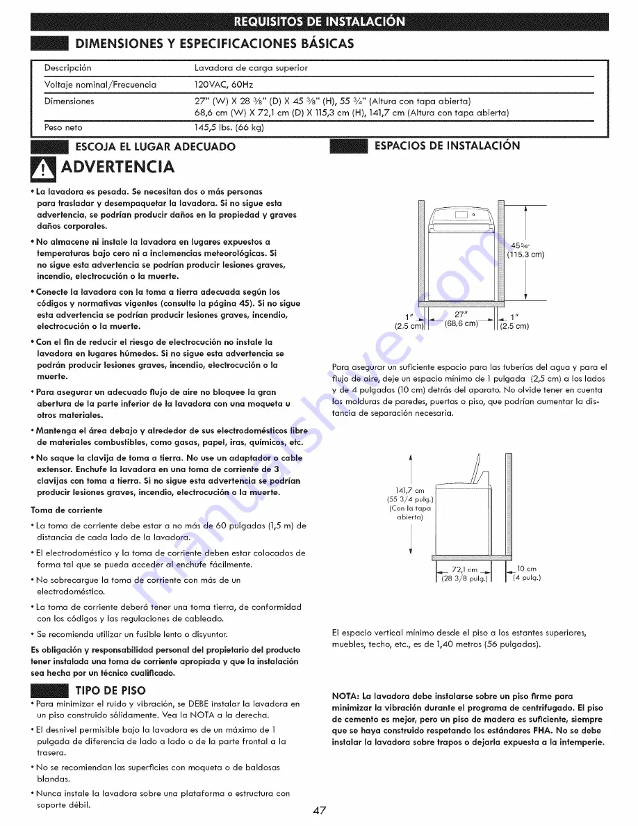 Kenmore 796.2947 Series Скачать руководство пользователя страница 47