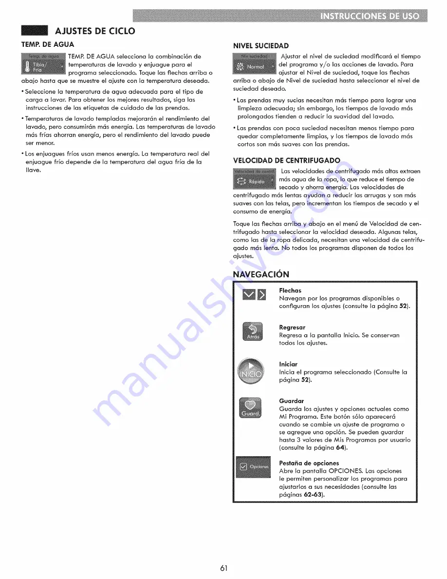 Kenmore 796.2947 Series Use & Care Manual Download Page 61