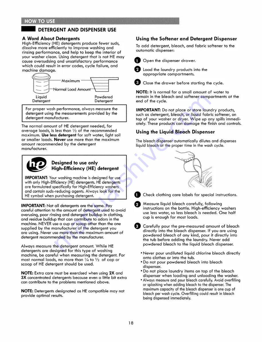 Kenmore 796.3146 Series Use & Care Manual Download Page 18