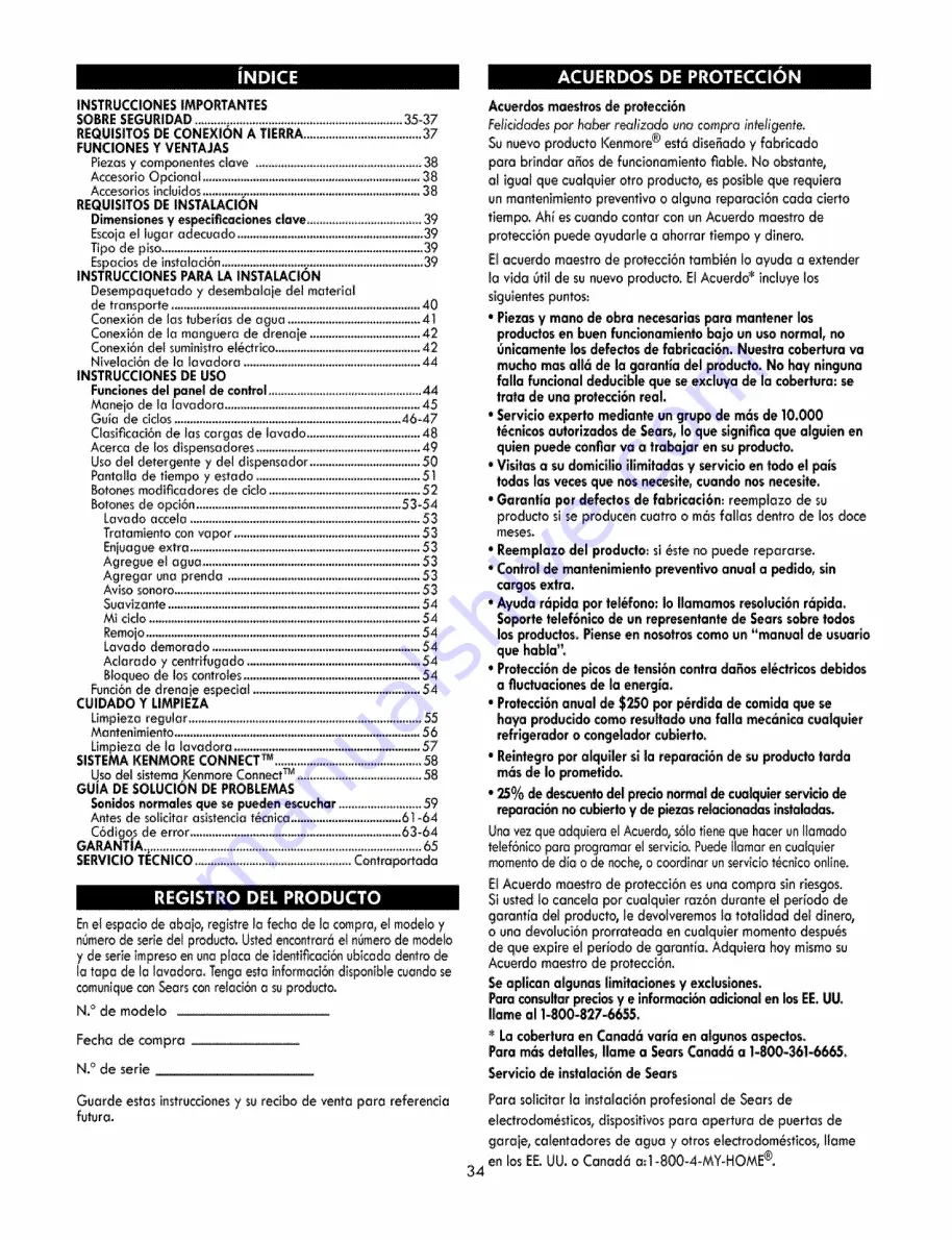 Kenmore 796.3146 Series Use & Care Manual Download Page 34