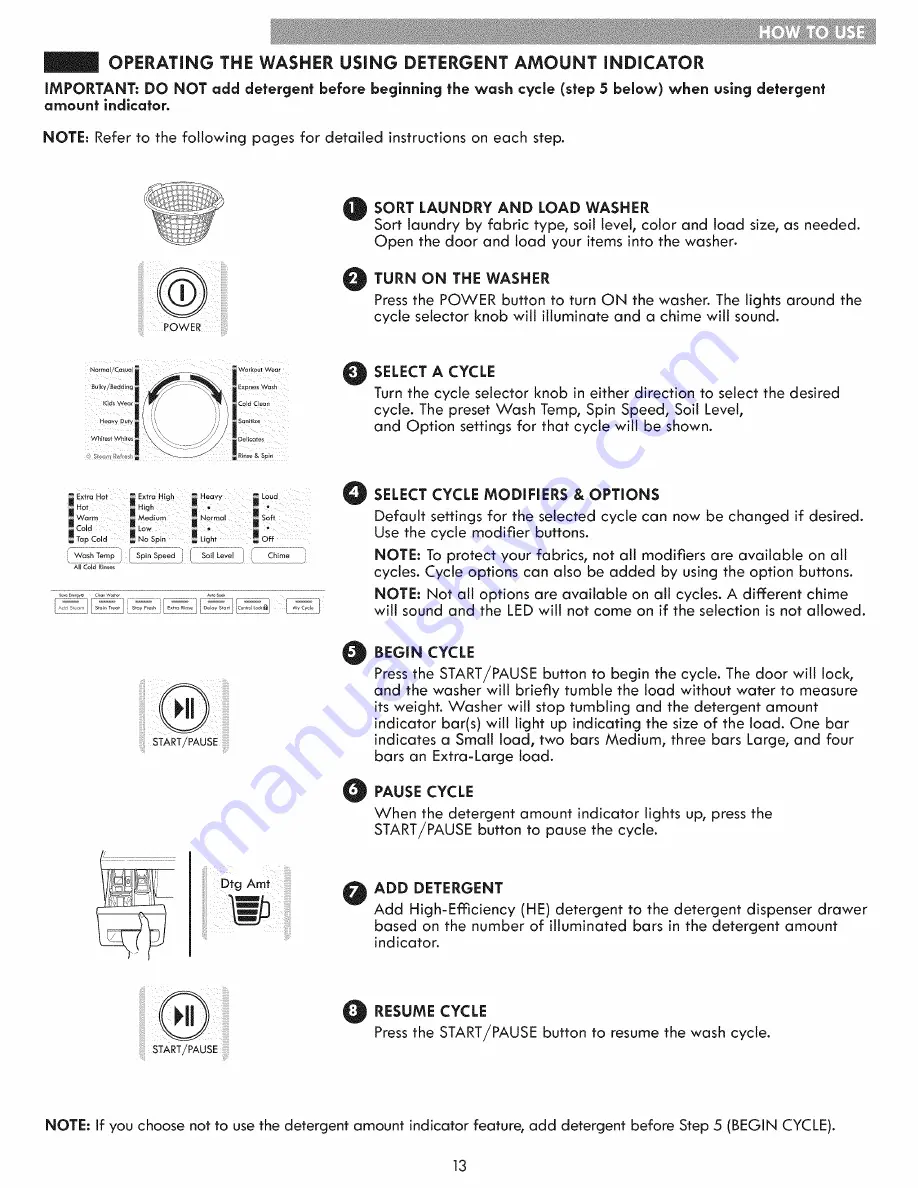 Kenmore 796.4154 Series Use & Care Manual Download Page 13