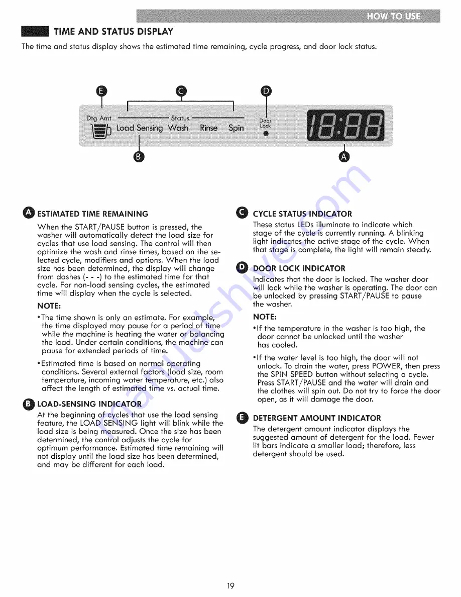 Kenmore 796.4154 Series Use & Care Manual Download Page 19