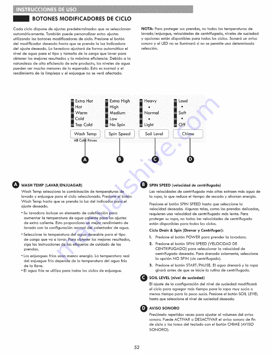 Kenmore 796.4154 Series Скачать руководство пользователя страница 52