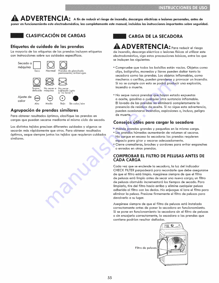 Kenmore 796.6152 Series Use & Care Manual Download Page 55