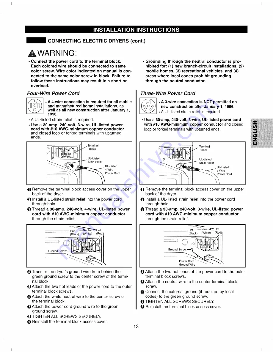 Kenmore 796.8002#9 Series Use And Care Manual Download Page 13