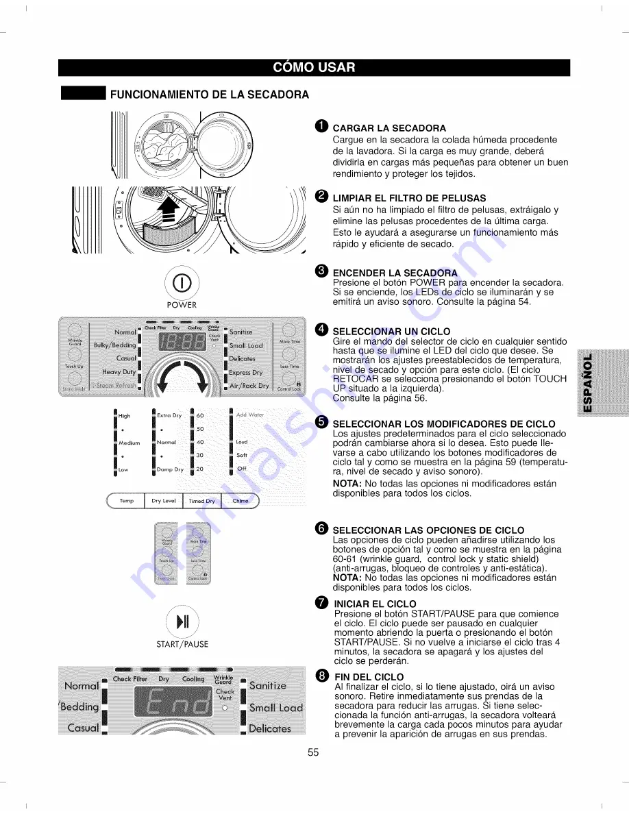 Kenmore 796.8002#9 Series Use And Care Manual Download Page 55