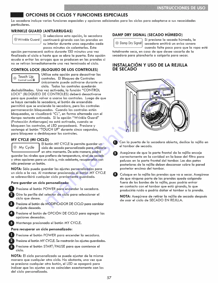 Kenmore 796.8127 Series Use & Care Manual Download Page 57