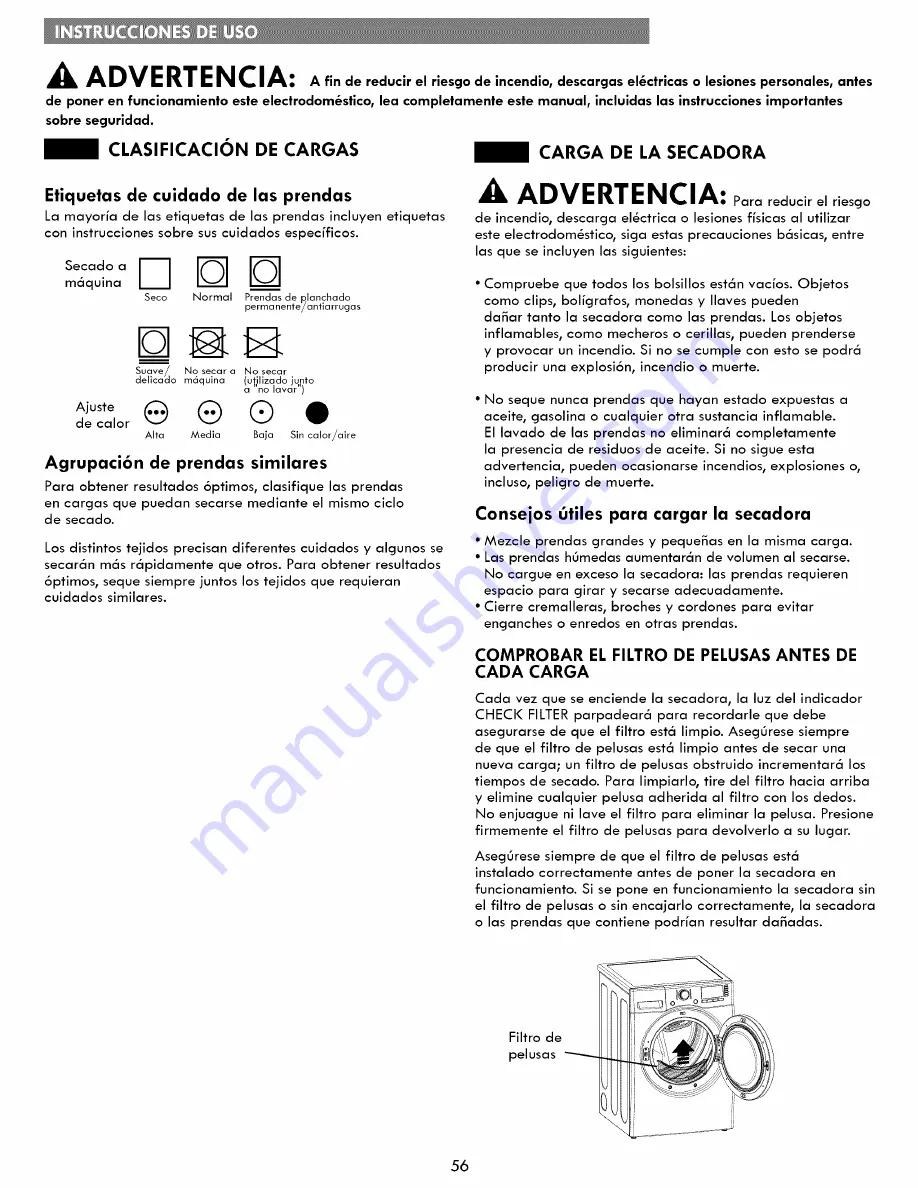 Kenmore 796.81382410 Use & Care Manual Download Page 56