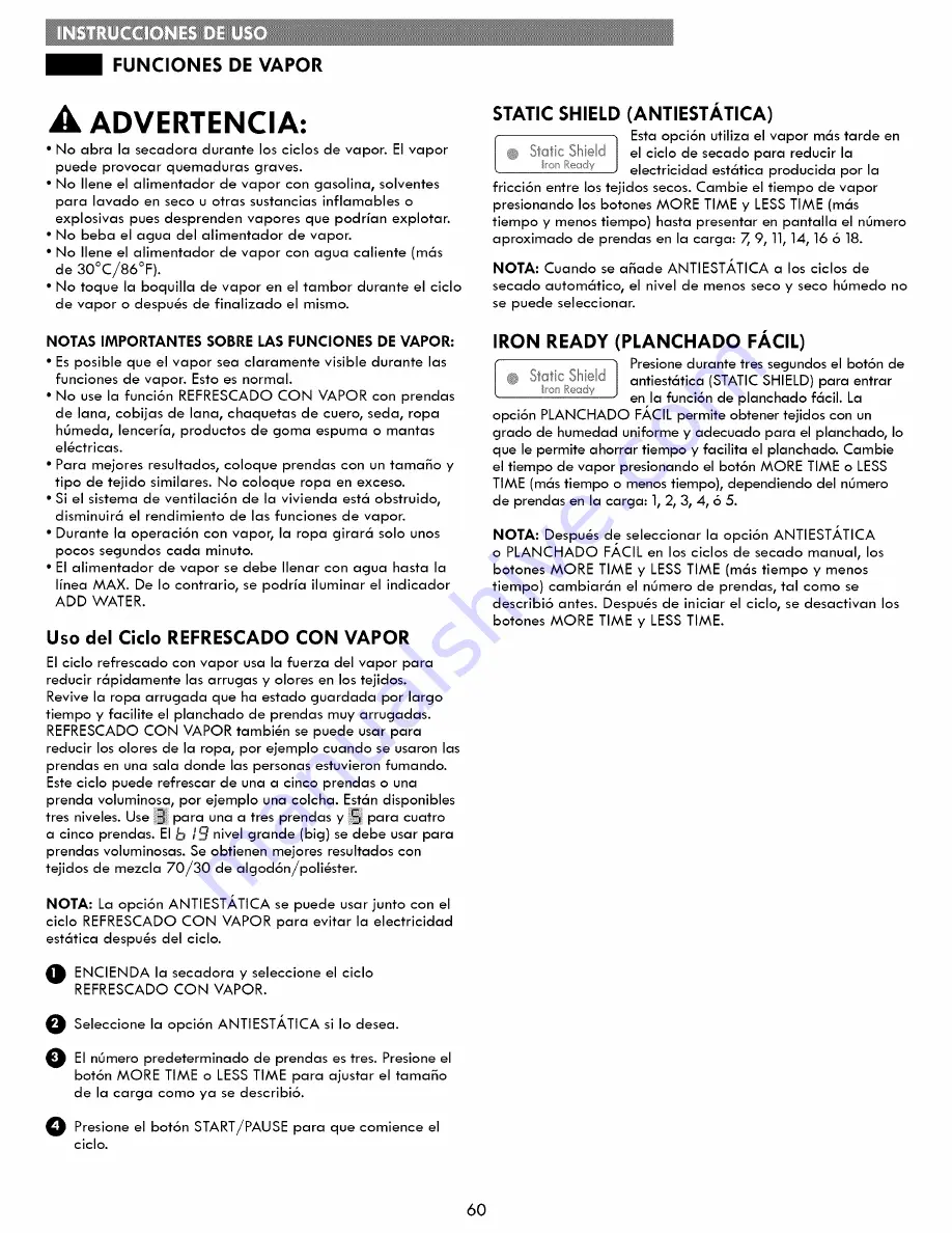 Kenmore 796.81382410 Use & Care Manual Download Page 60