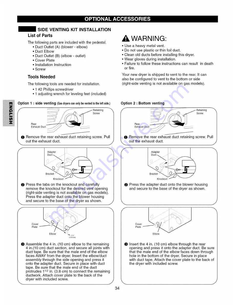 Kenmore 796.8219 Скачать руководство пользователя страница 34