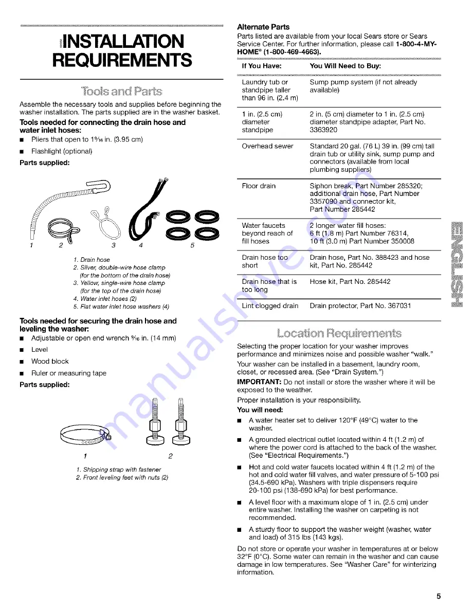 Kenmore 8526119A Скачать руководство пользователя страница 5