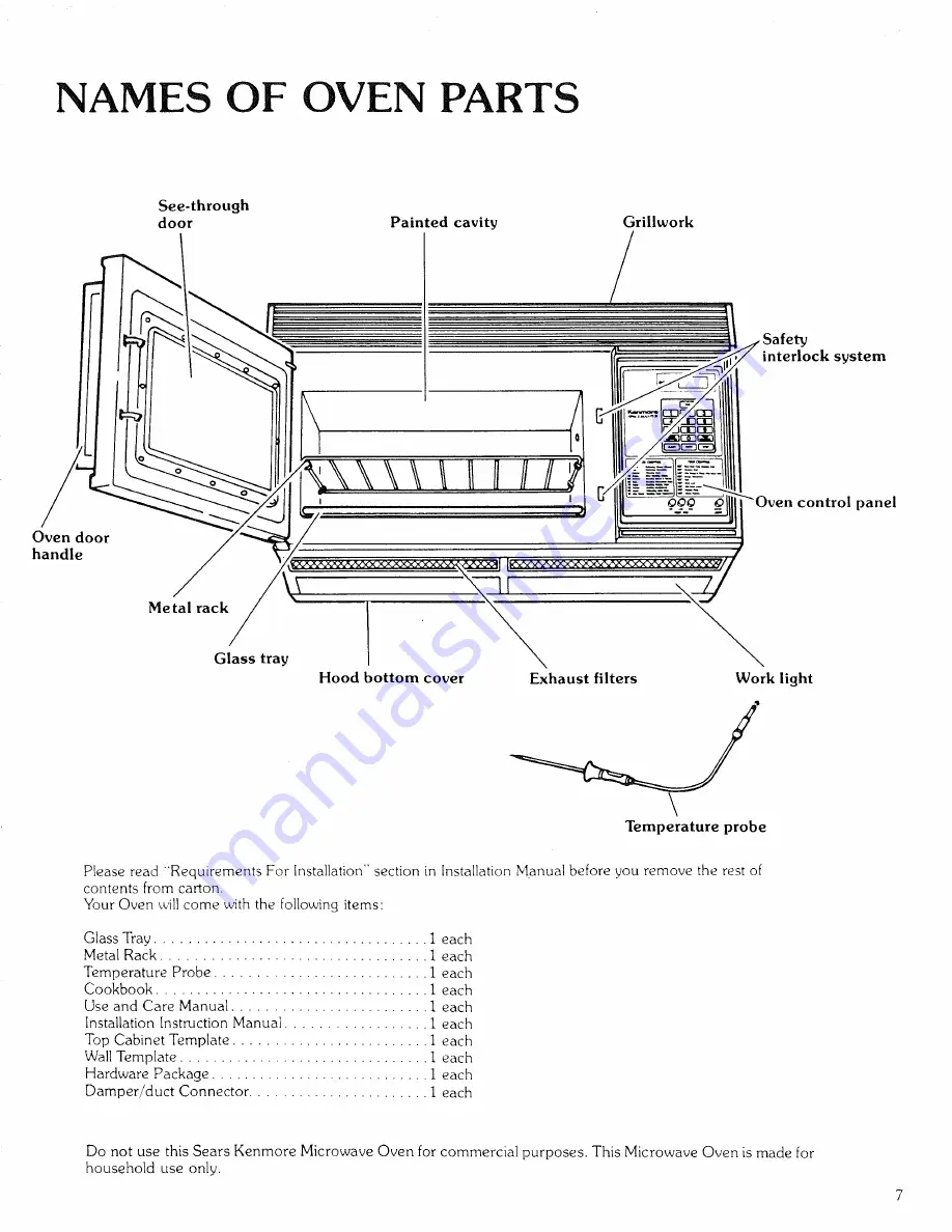 Kenmore 85651 Use And Care Manual Download Page 7