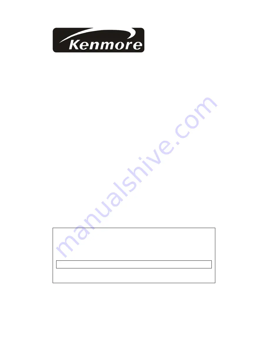 Kenmore 87039 Owner'S Manual Download Page 1