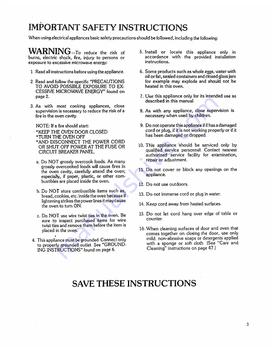 Kenmore 88963 Use And Care Manual Download Page 3