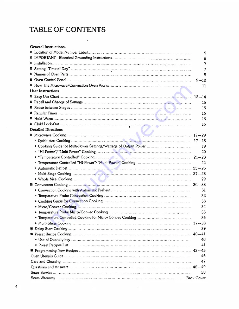 Kenmore 88963 Use And Care Manual Download Page 4