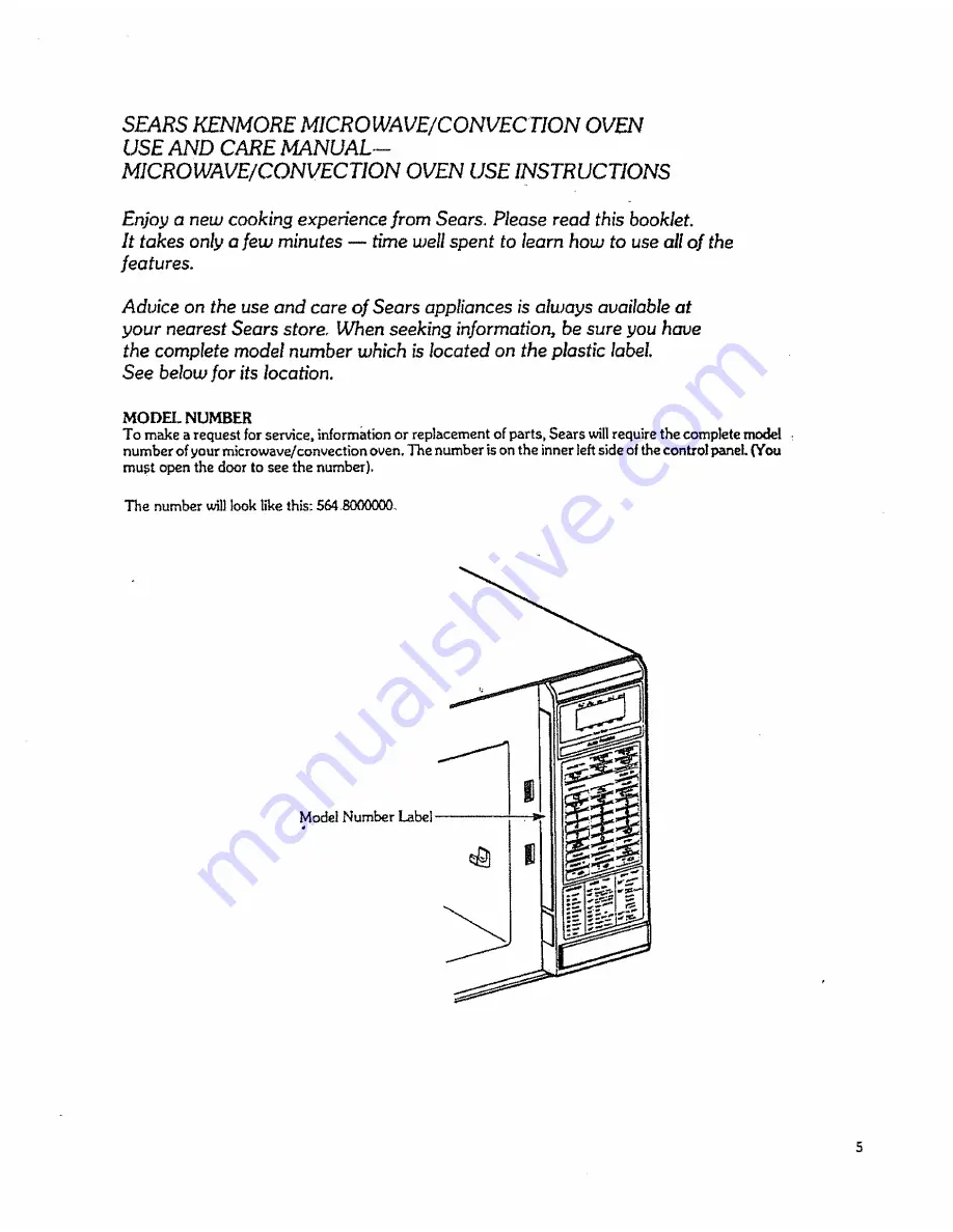 Kenmore 88963 Use And Care Manual Download Page 5